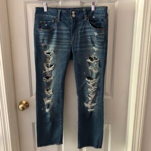 Sale!!American Eagle Outfitters Blue Distressed Ankle Jeans